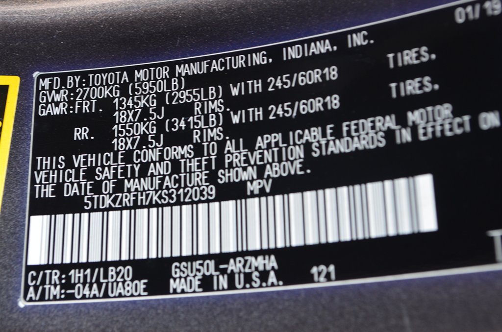 2019 Toyota Highlander - $16,950