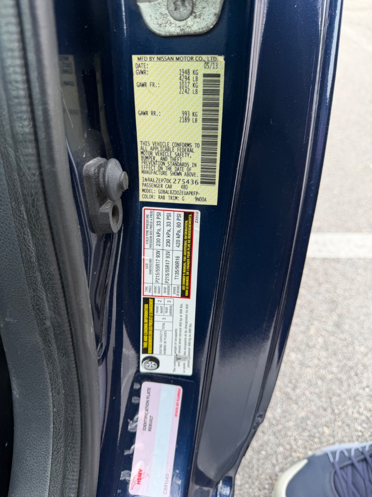 2013 Nissan Altima - $4,000