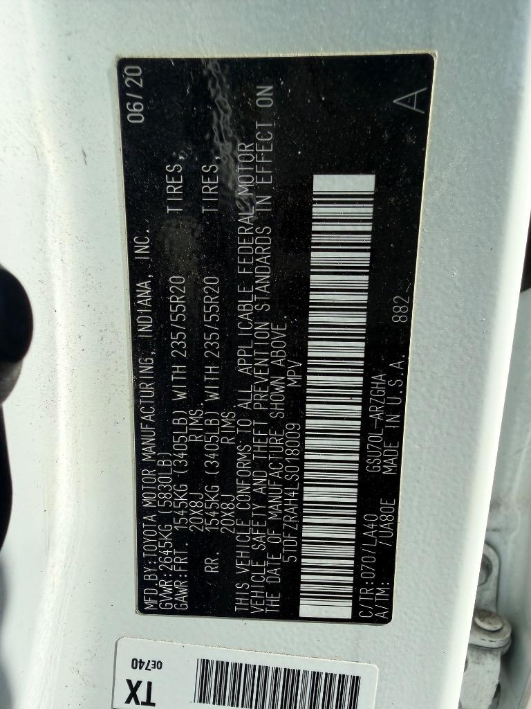 2020 Toyota Highlander - $23,995