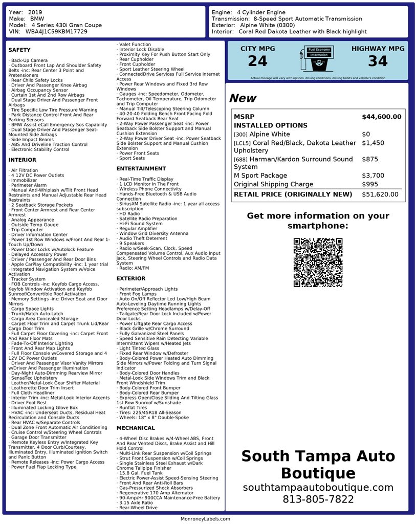 2019 BMW 430i - $16,949