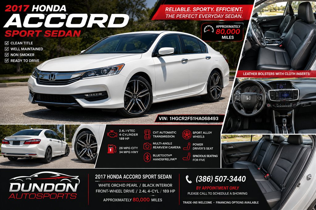 2017 Honda Accord - $16,995