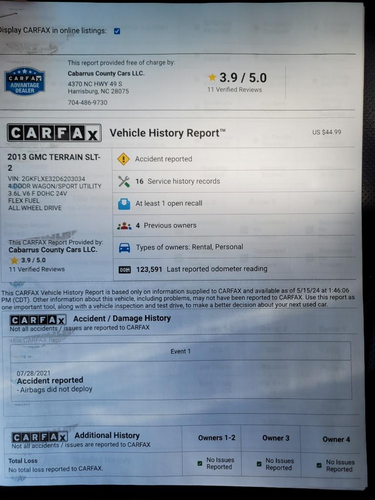 2013 GMC Terrain - $7,999