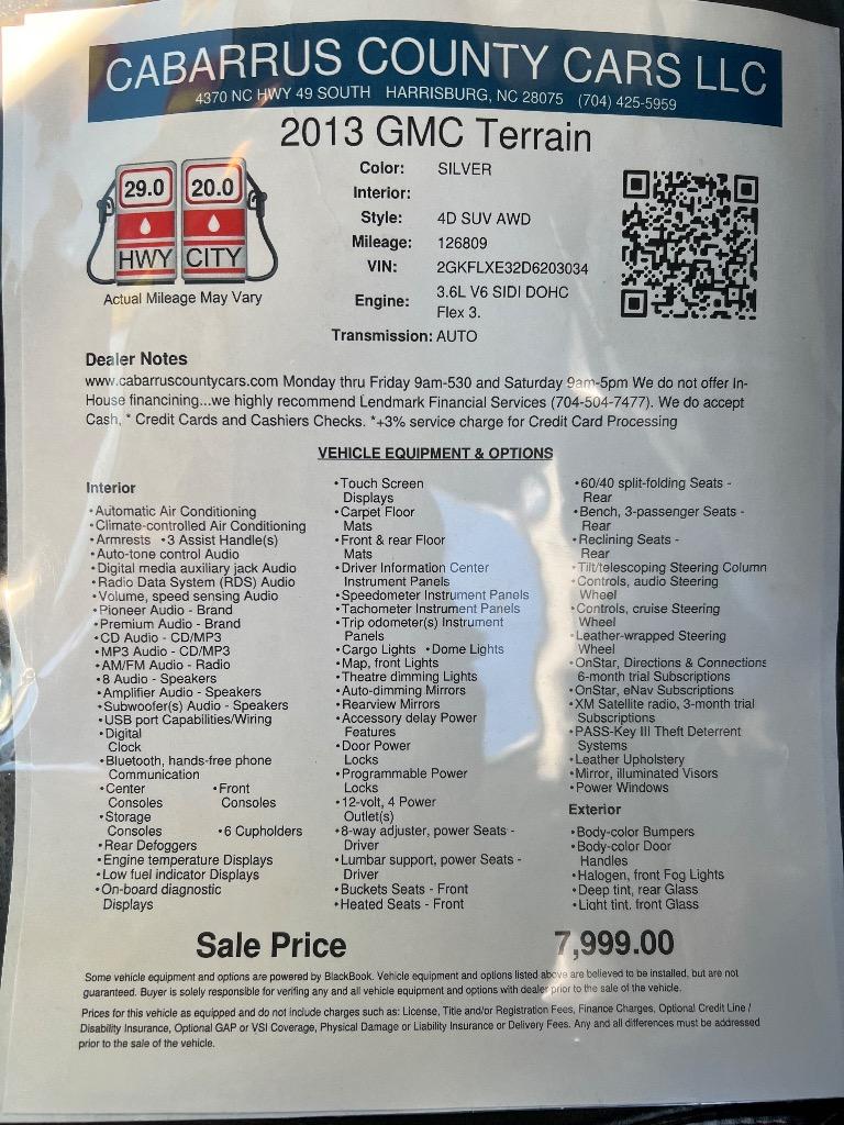 2013 GMC Terrain - $7,999