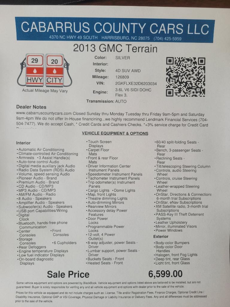 2013 GMC Terrain - $6,599
