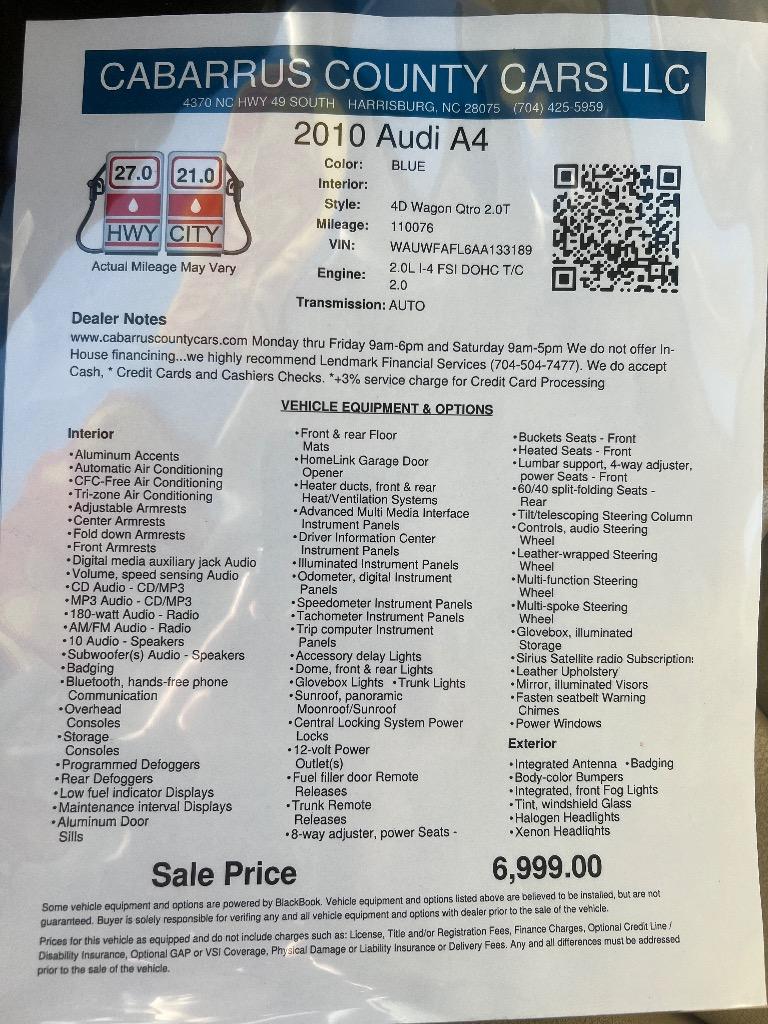2010 Audi A4 - $6,999