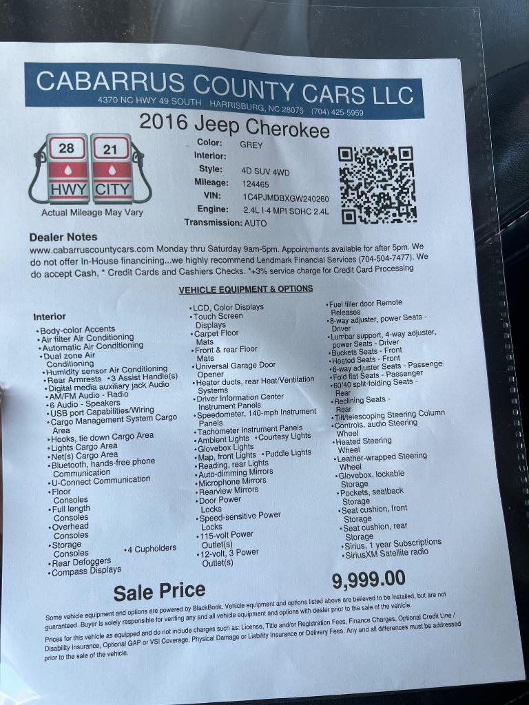 2016 Jeep Cherokee Limited photo