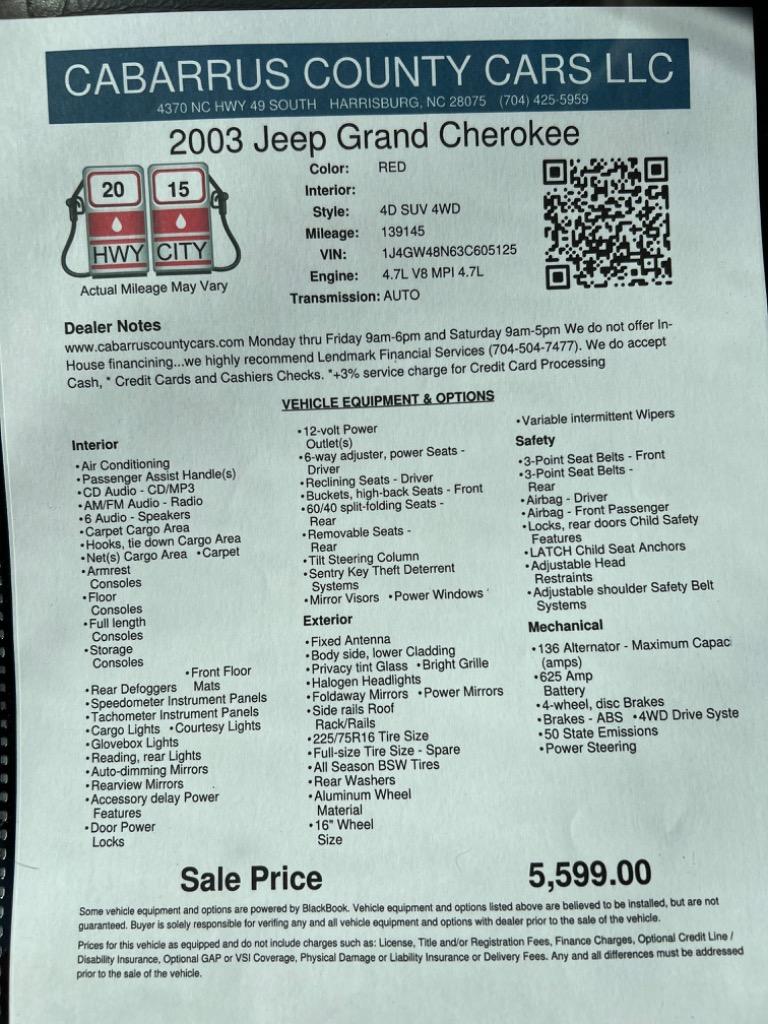 2003 Jeep Grand Cherokee Laredo photo