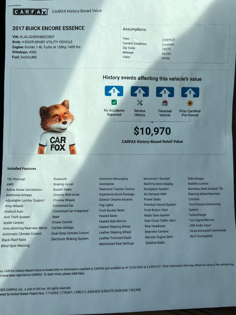 2017 Buick Encore - $10,599