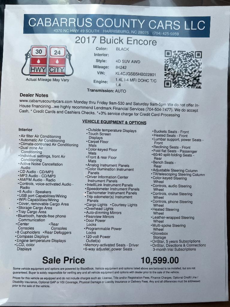 2017 Buick Encore - $10,599