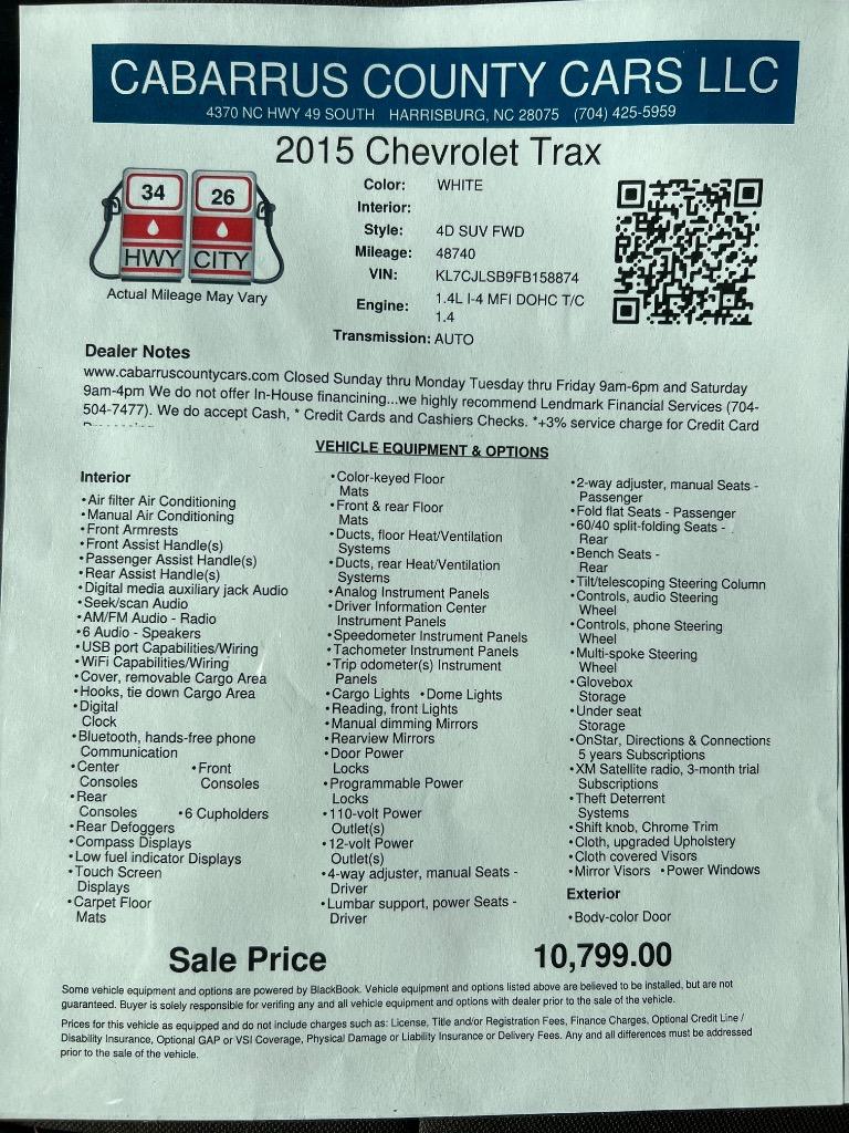 2015 Chevrolet Trax - $10,799