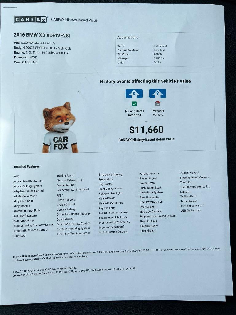 2016 BMW X3 - $11,299