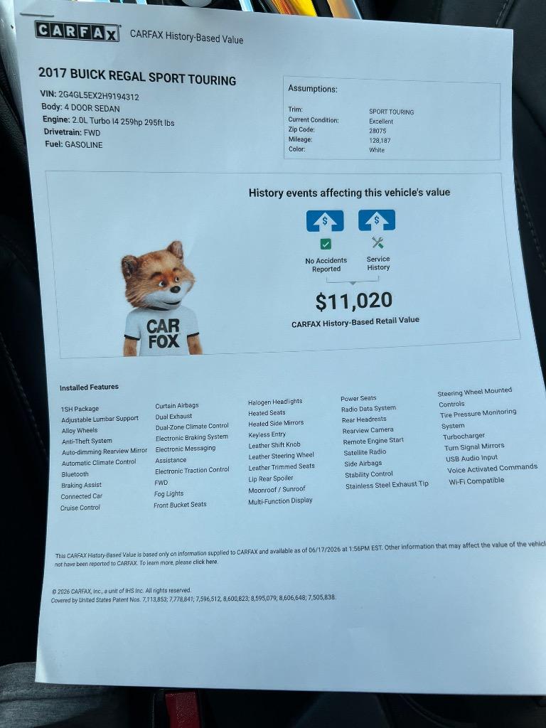 2017 Buick Regal - $10,599