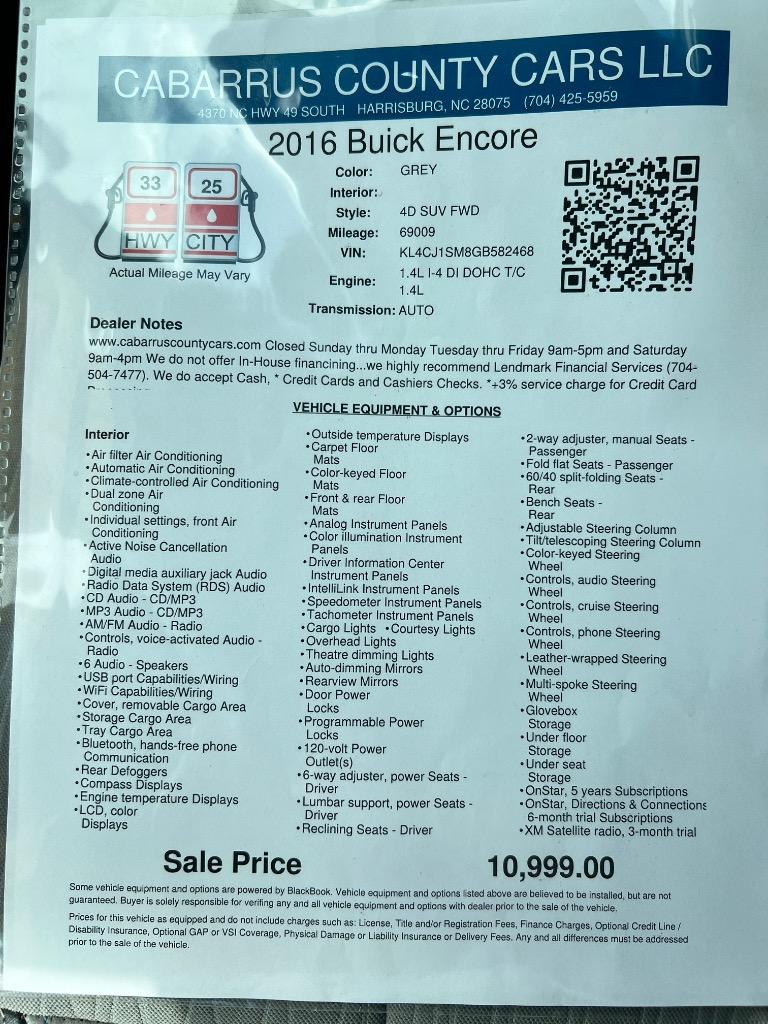 2016 Buick Encore - $10,999