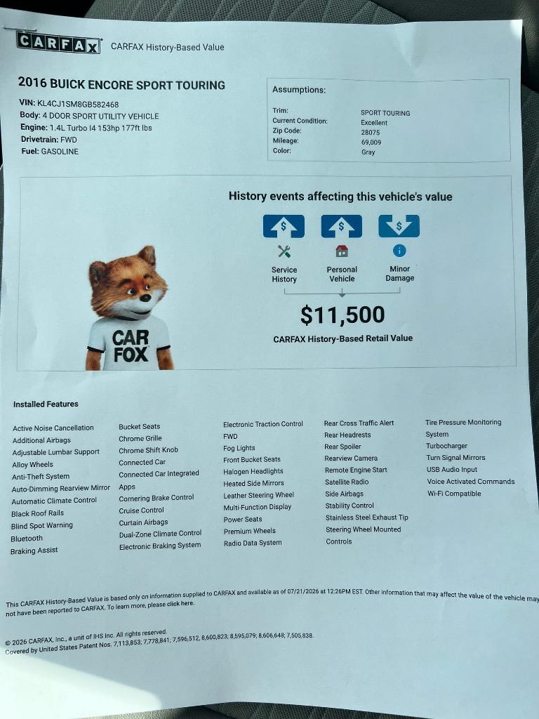 2016 Buick Encore - $10,999