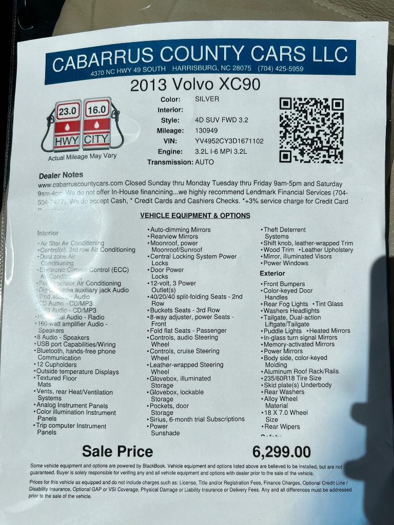 2013 Volvo XC90 - $6,299