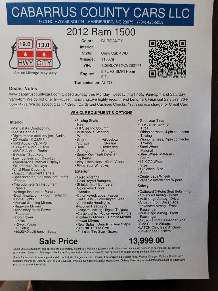 2012 Dodge Ram - $13,999