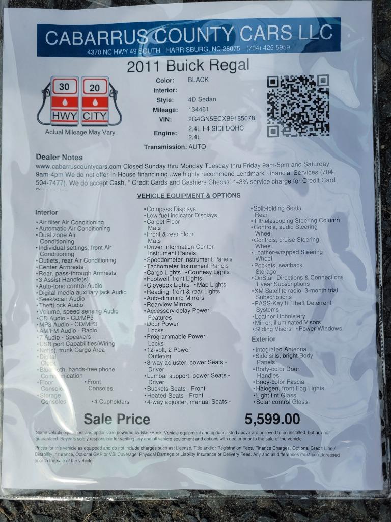 2011 Buick Regal - $5,599