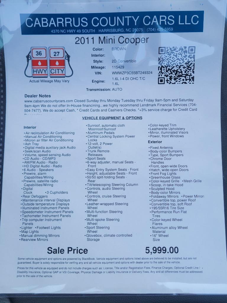 2011 MINI Cooper - $5,999