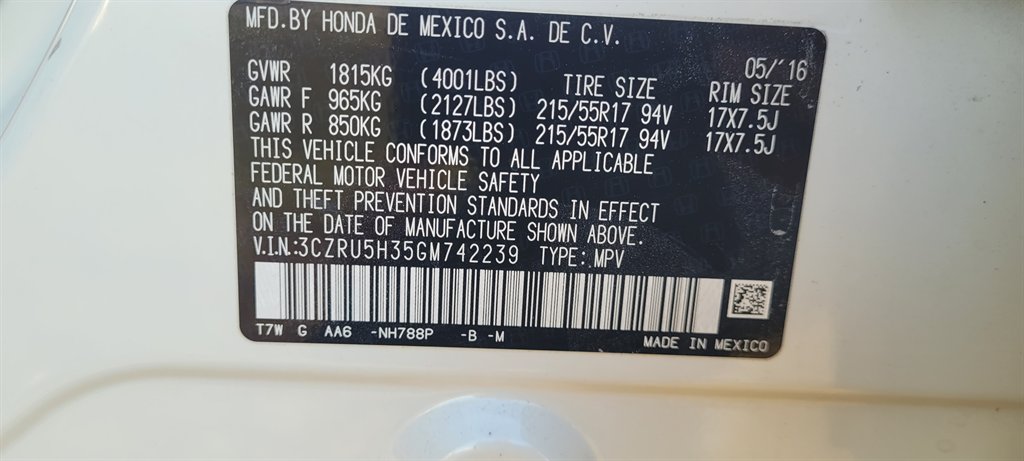 2016 Honda HR-V - $6,000