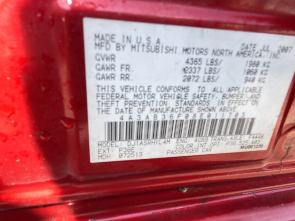2008 Mitsubishi Galant - $3,500