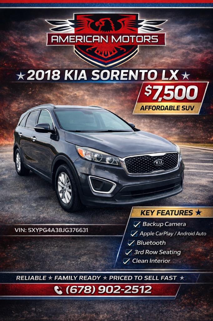 2018 Kia Sorento - $7,500