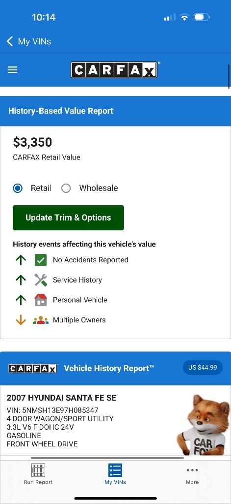 2007 Hyundai Santa Fe - $2,299