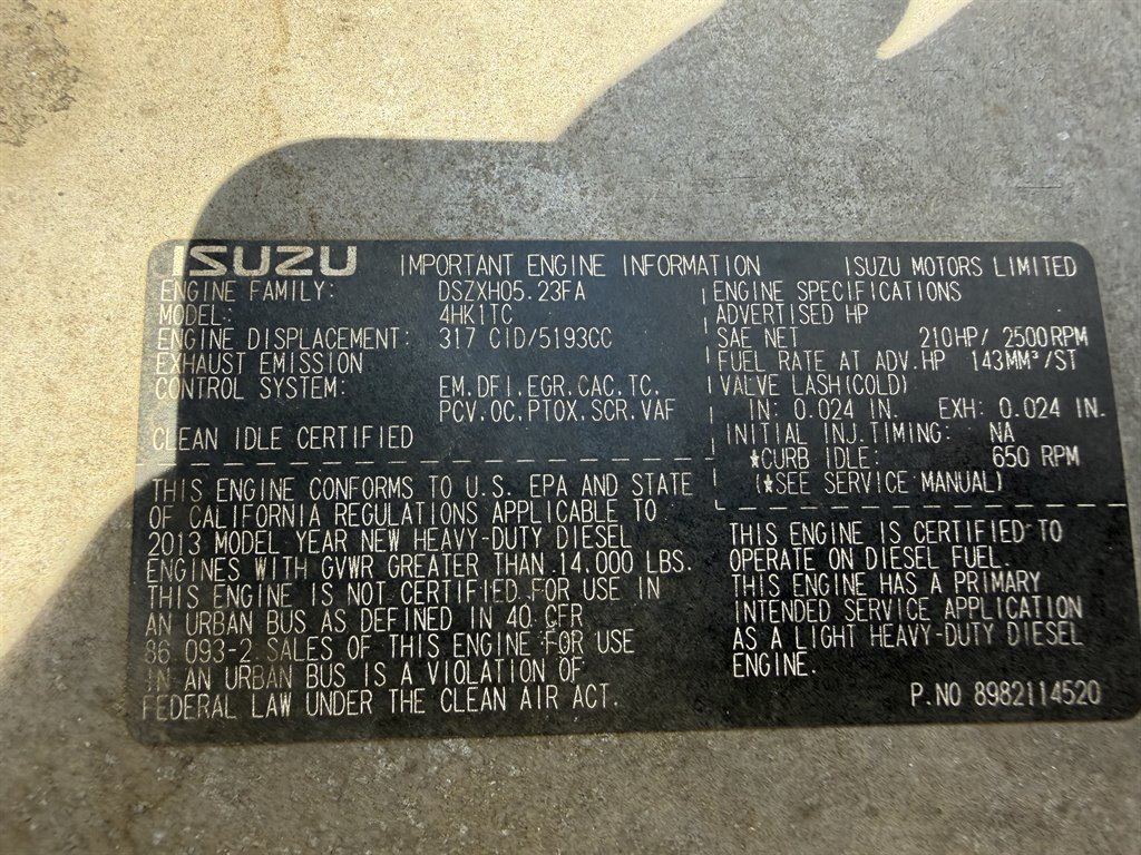 2013 Isuzu Npr/npr-hd - $9,999