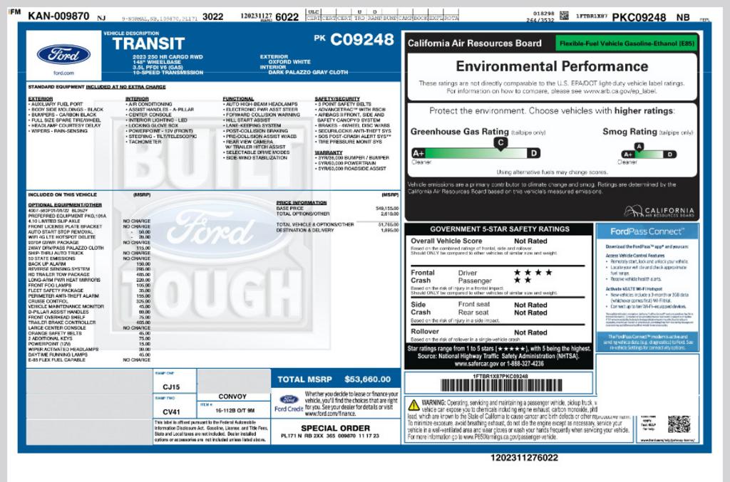 2023 Ford Transit - $44,999