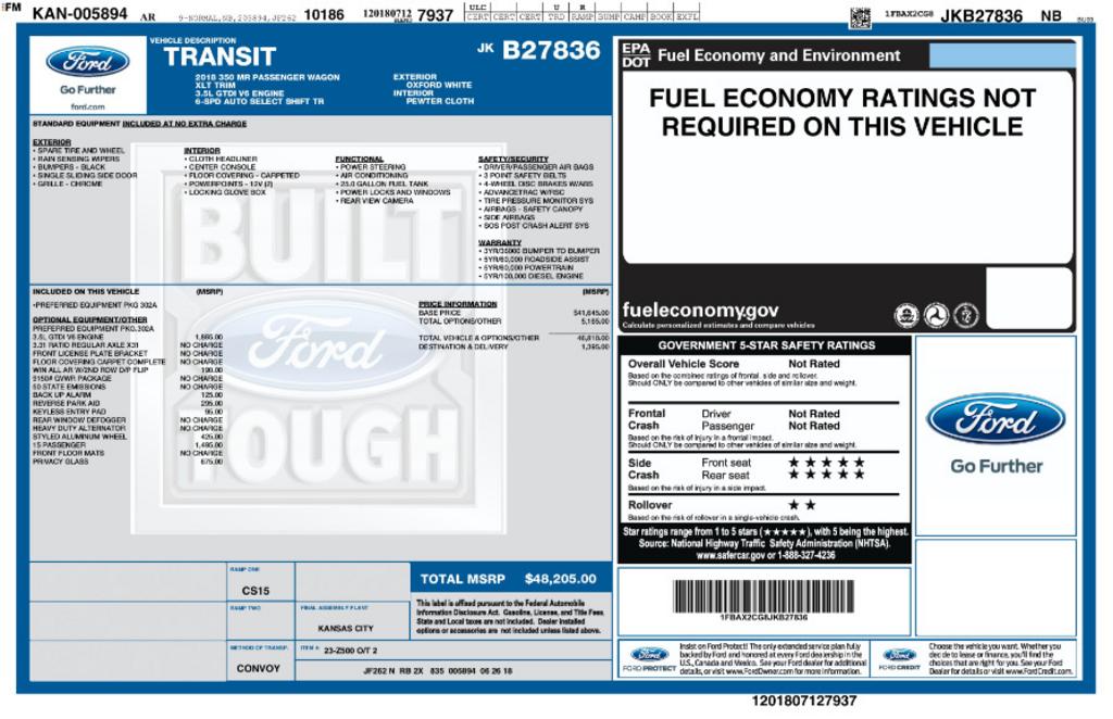 2018 Ford Transit Wagon - $29,999