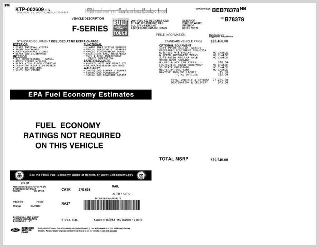 2011 Ford F-350 Super Duty - $7,999