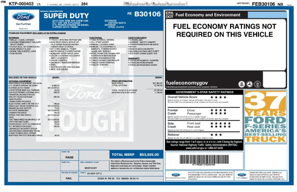 2015 Ford F250 - $19,999