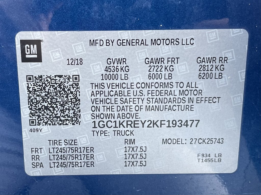 2019 Chevrolet Silverado 2500 W/T photo