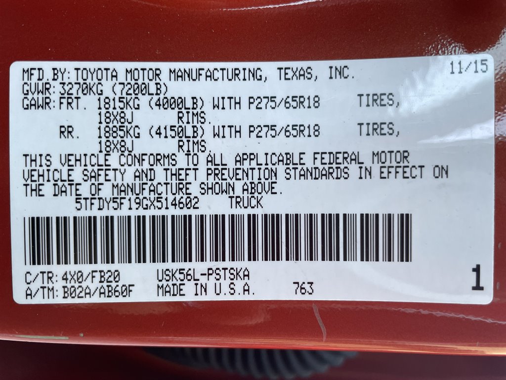 2016 Toyota Tundra - $29,999