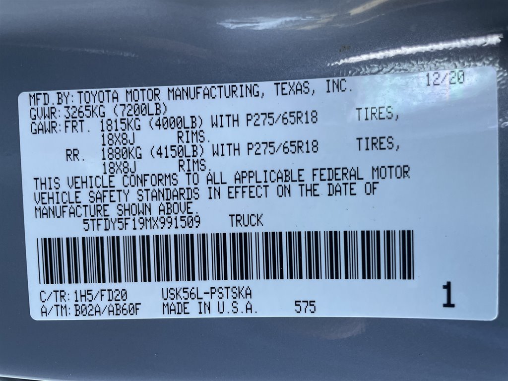 2021 Toyota Tundra - $34,999