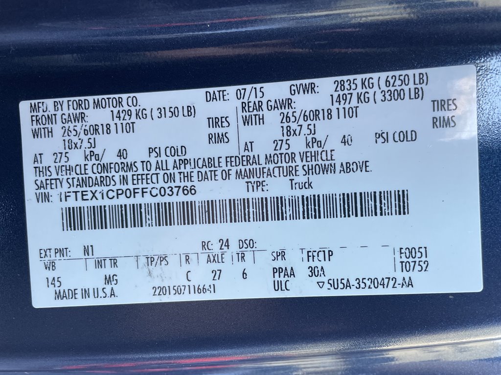 2015 Ford F150 XLT photo