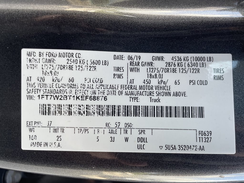 2019 Ford F250sd XLT photo