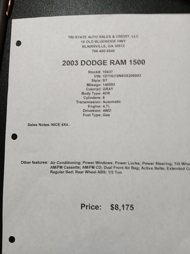2003 Dodge Ram 1500 - $9,495