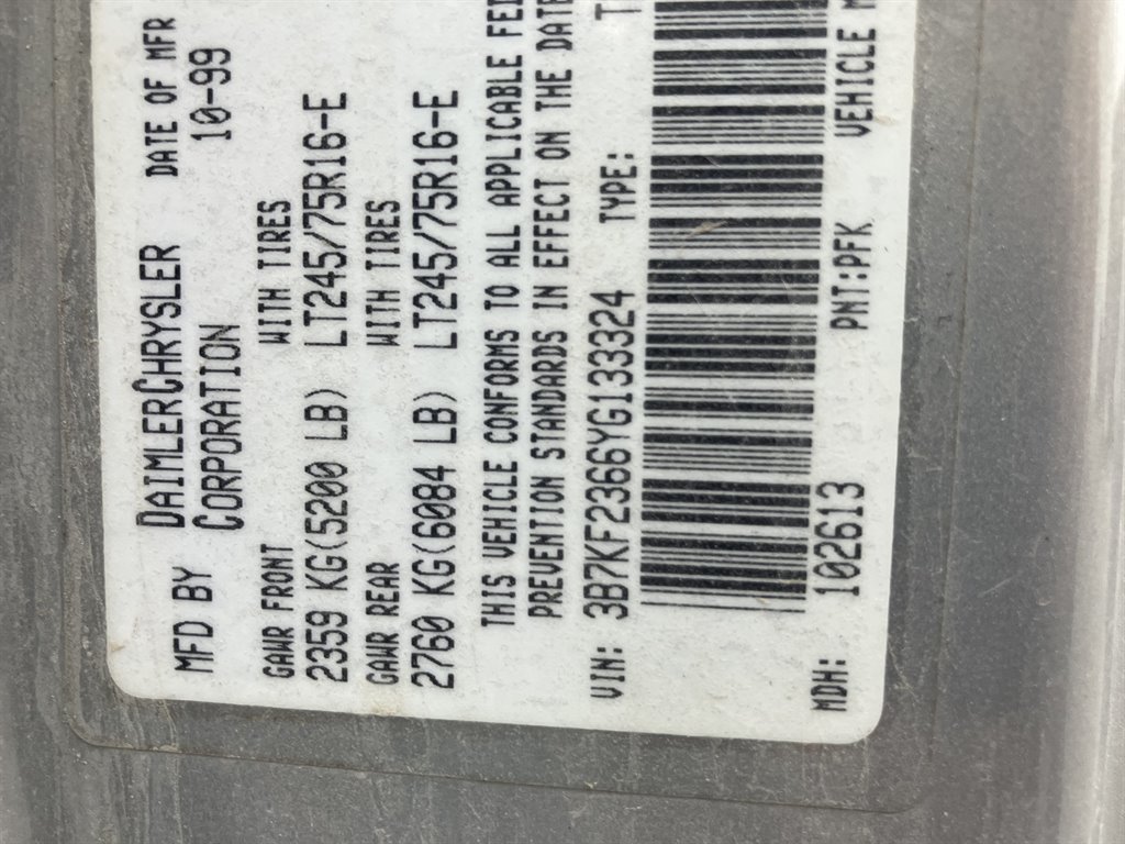 2000 Dodge RAM 2500