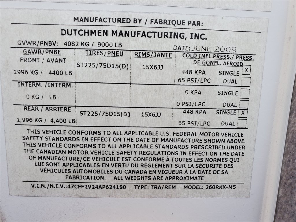 2010 Dutchmen Manufacturing Dutchmen Manufacturing