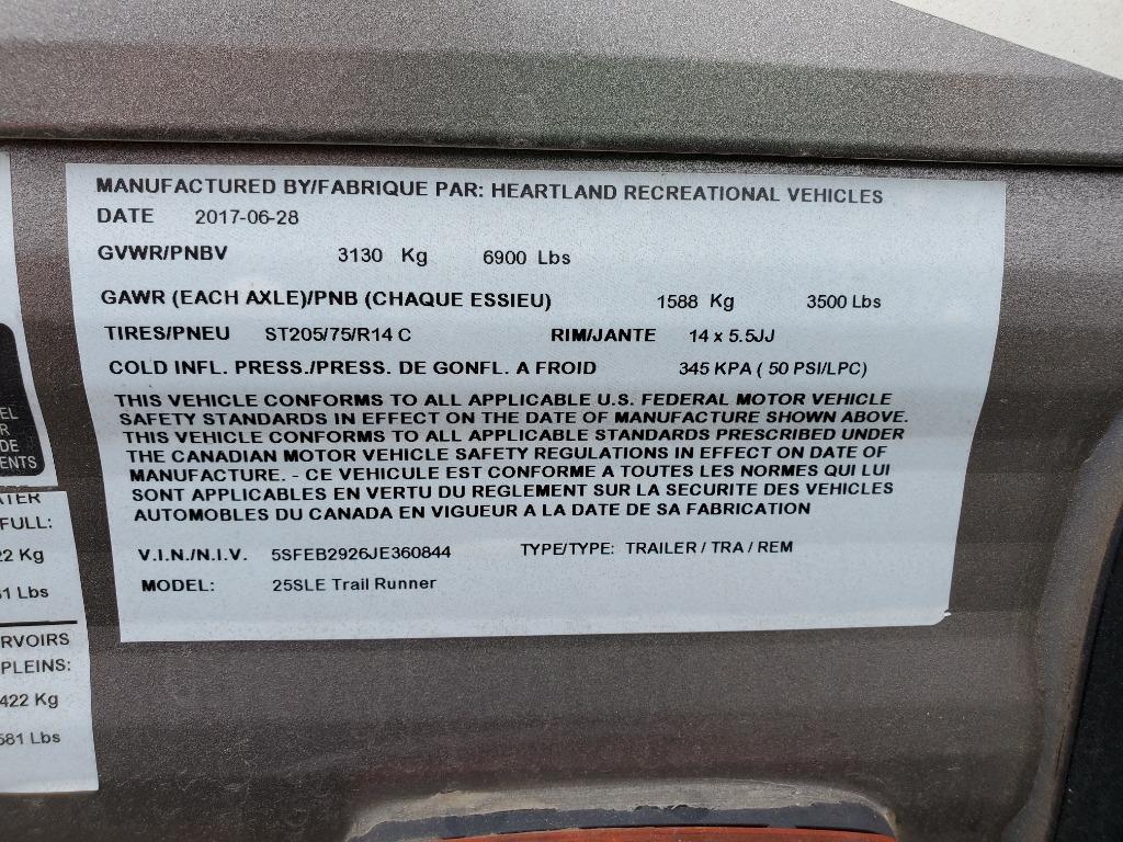 2018 Heartland Rv Trail Runner - $12,995
