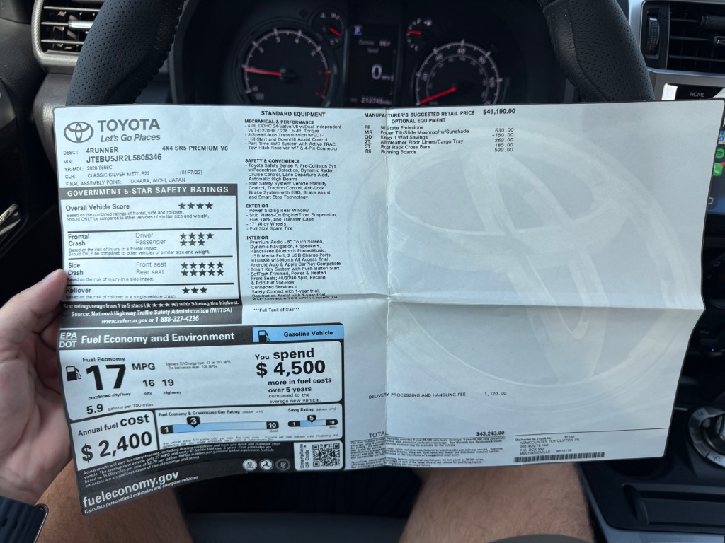 2020 Toyota 4Runner - $23,995