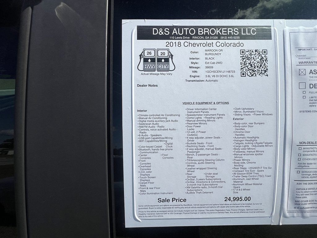 2018 Chevrolet Colorado - $24,995