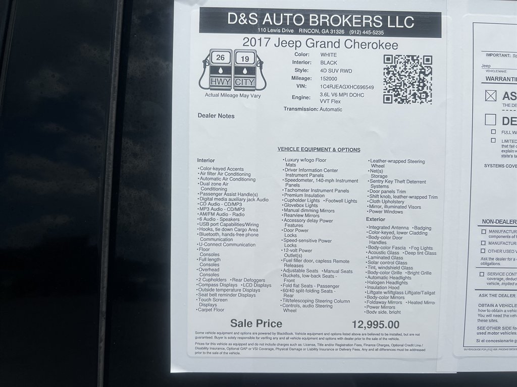 2017 Jeep Cherokee - $12,995