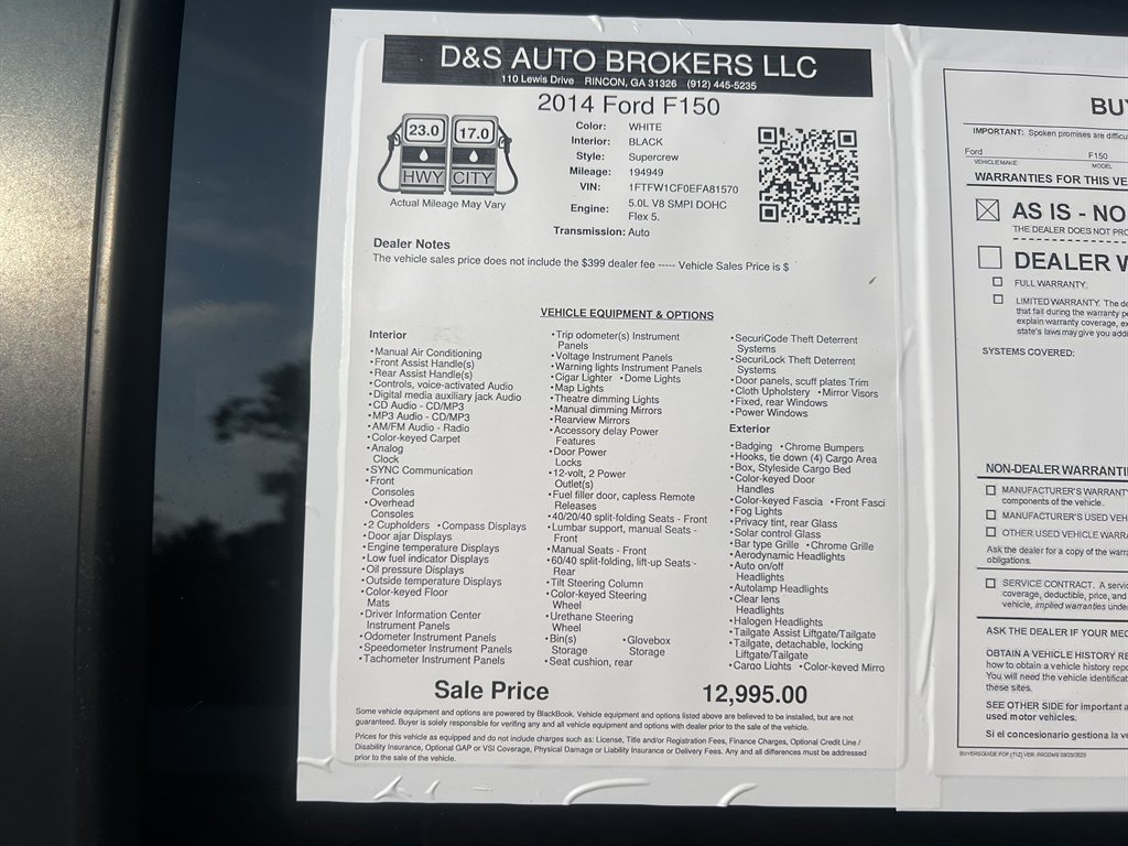 2014 Ford F-150 - $12,995