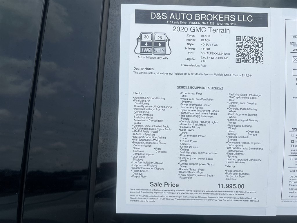 2020 GMC Terrain - $11,995