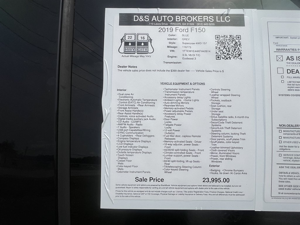 2019 Ford F-150 - $23,995
