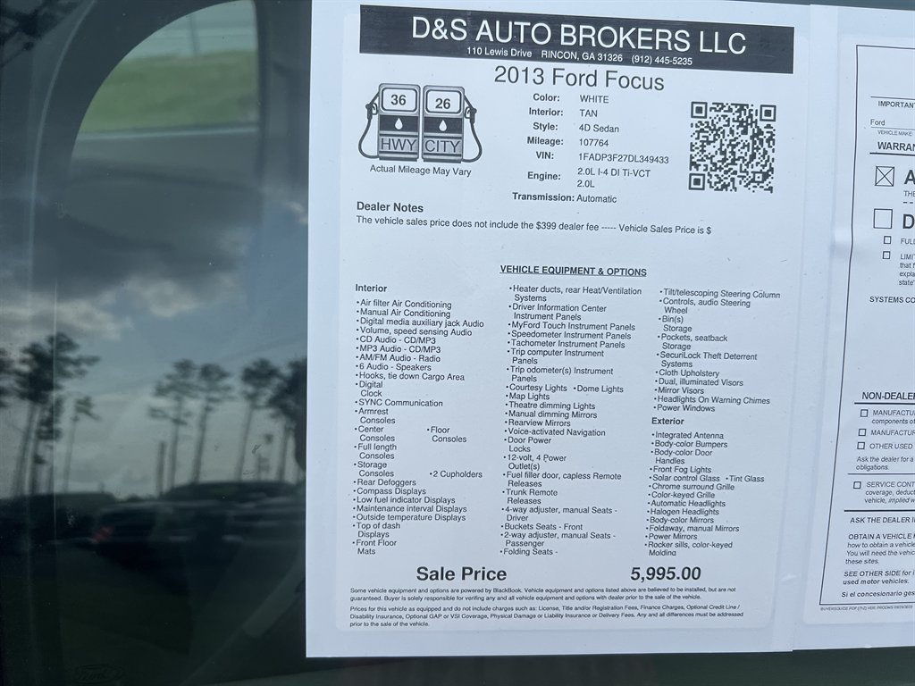 2013 Ford Focus - $5,995