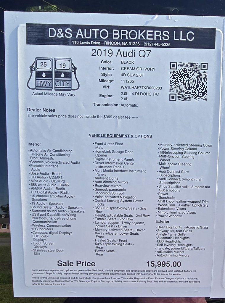2019 Audi Q7 - $15,995