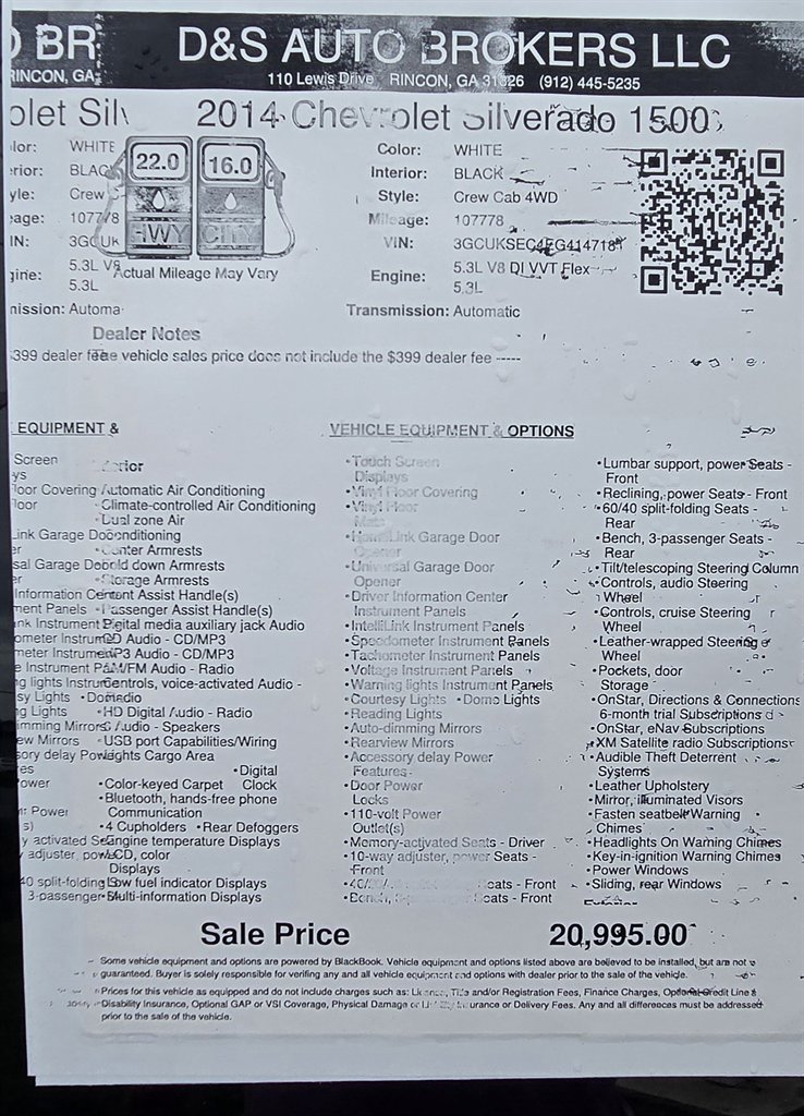 2014 Chevrolet Silverado - $20,995