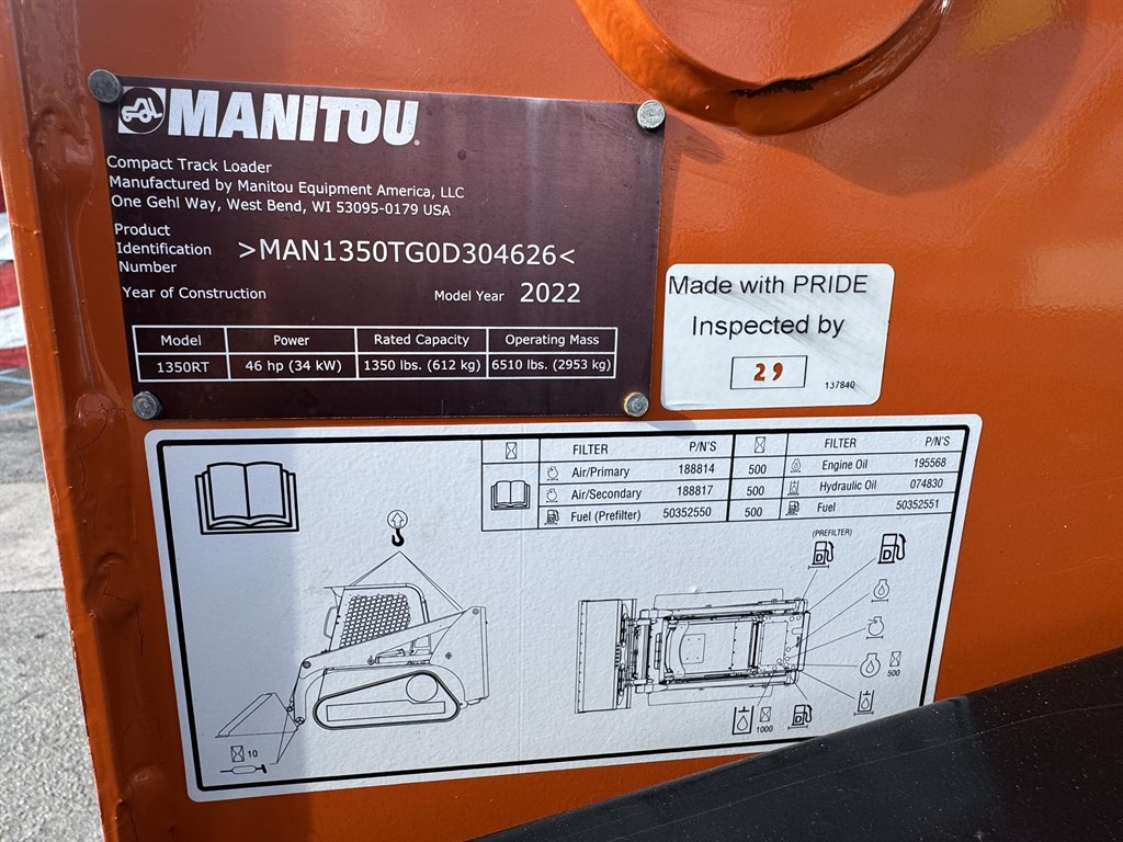 2022 Manitou 1350rt - $27,995